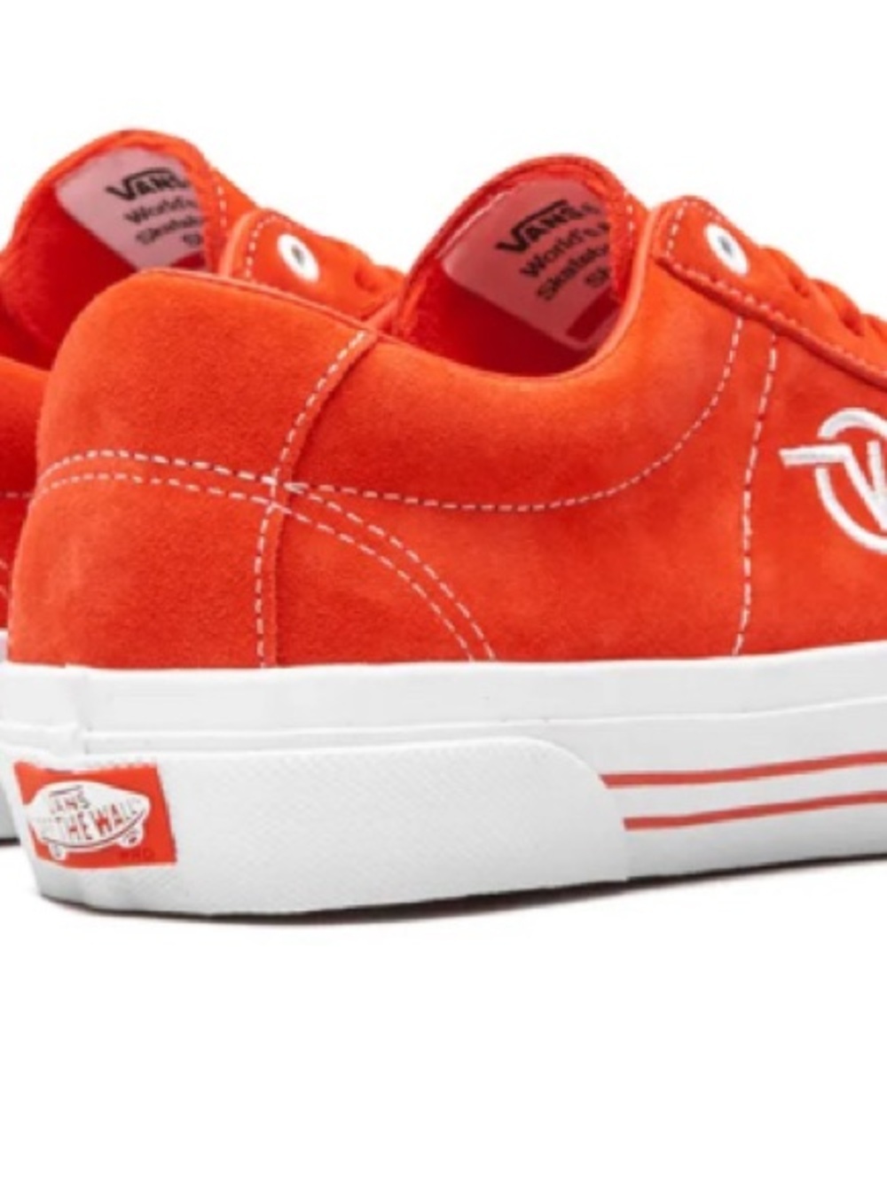 Vans Orange Suede Low-Profile Sneakers with White Sole